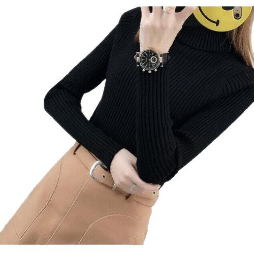 Damen Rollkragenpullover Rippstruktur Hochwertig Norvielle
