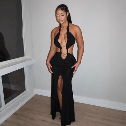 Damen Maxikleid V-Ausschnitt Raffungselemente Norvielle