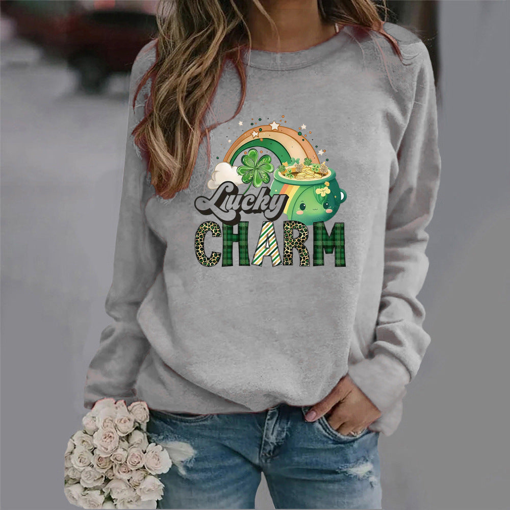 Damen Sweatshirt Glücks-Motiv Norvielle