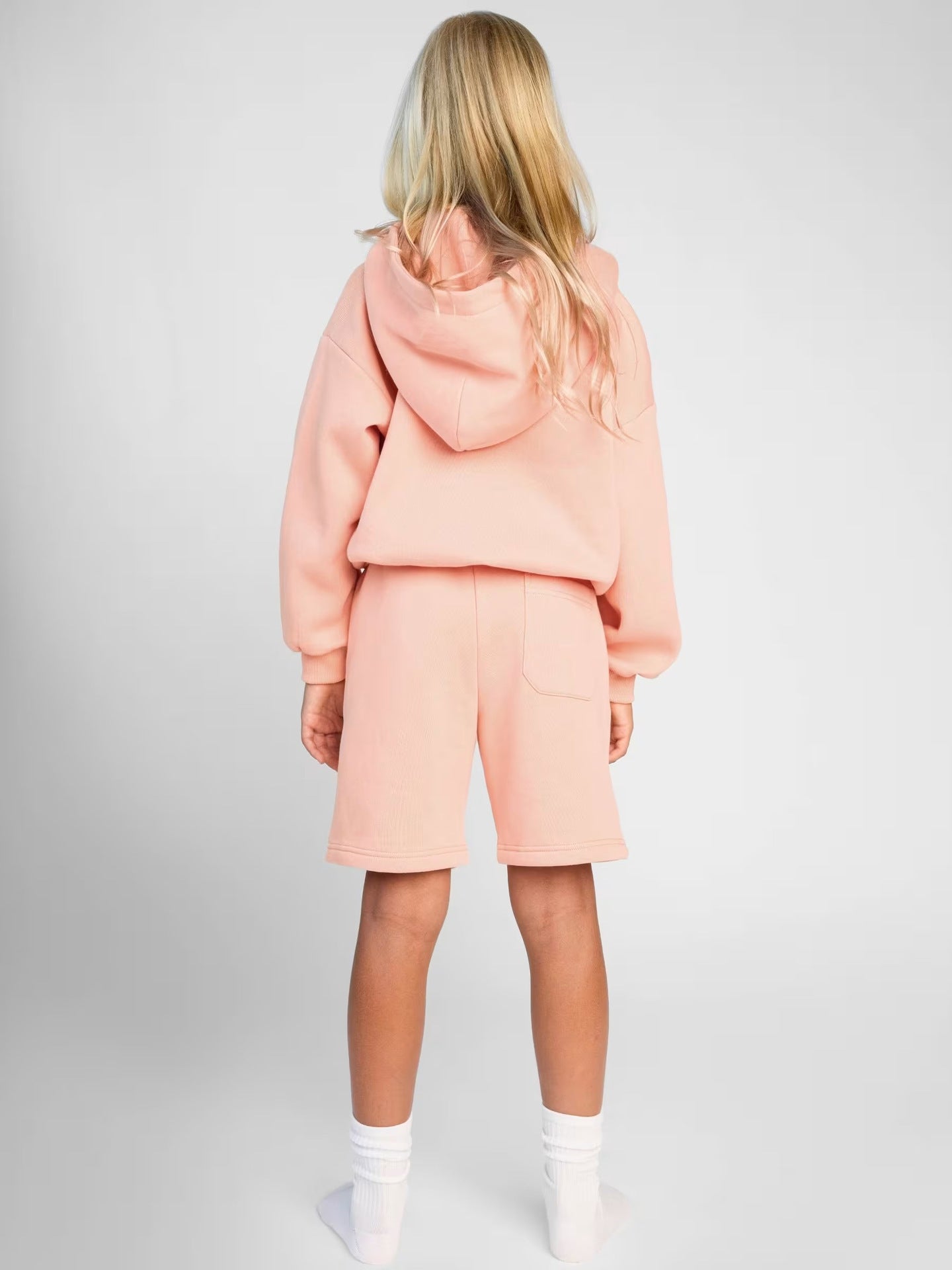 Damen Sportliches Kurzarm-Set mit Kapuze und Shorts