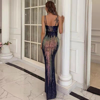 Damen Paillettenkleid Schimmernd Figurbetont