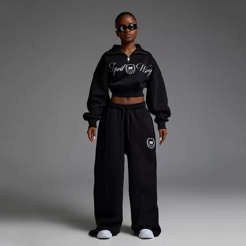 Damen Sportset Cropped Sweatshirt und Jogginghose Norvielle