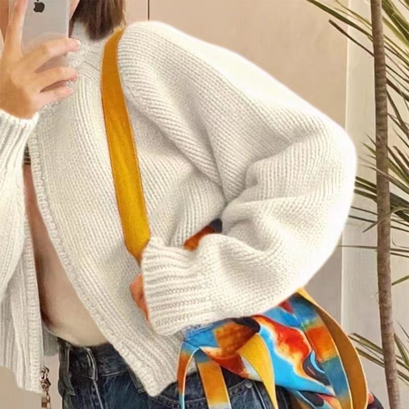 Damen Strickjacke Rundhalsausschnitt Kuschelig Norvielle