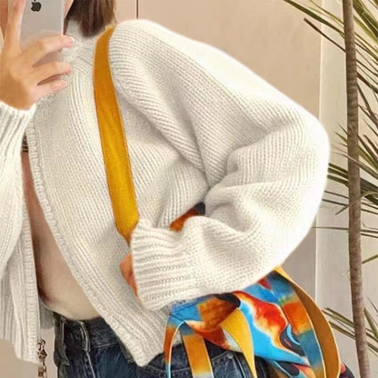 Damen Strickjacke Rundhalsausschnitt Kuschelig Norvielle