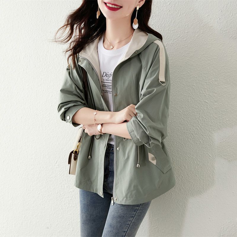 Damen Übergangsjacke Leicht Verstellbares Kapuzen-Design Norvielle