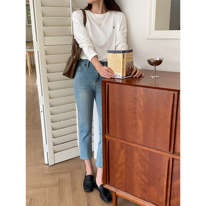 Damen Langarmshirt Minimalistisch Leicht Norvielle