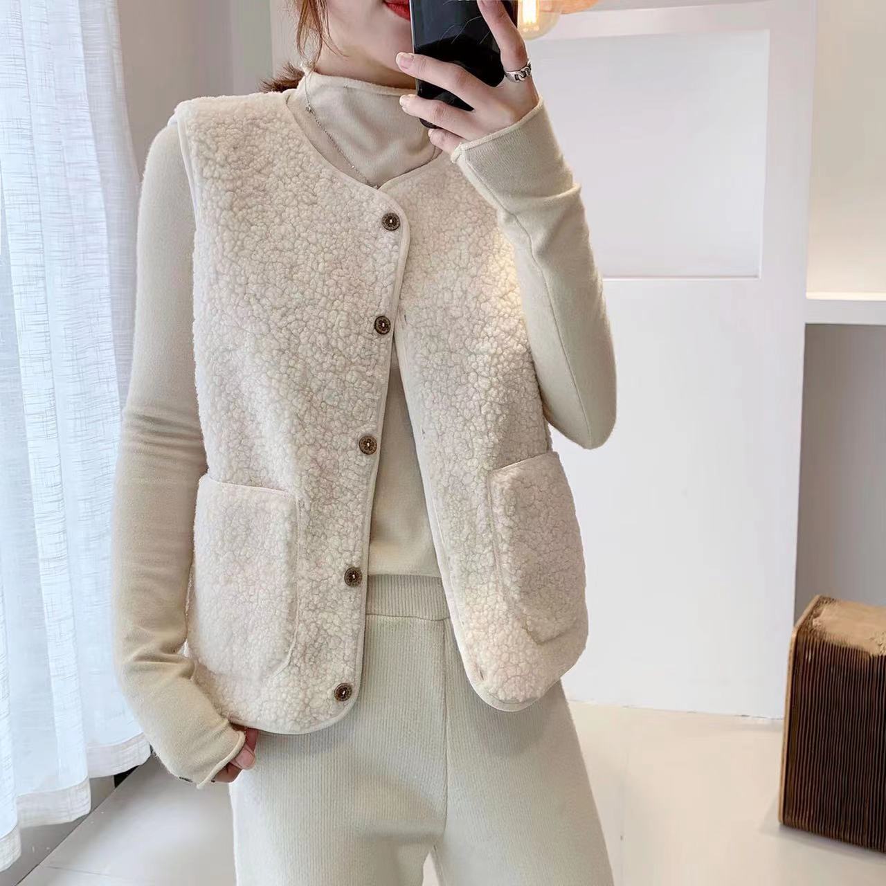 Damen Fleece-Weste Kuschelig Mit Taschen Norvielle