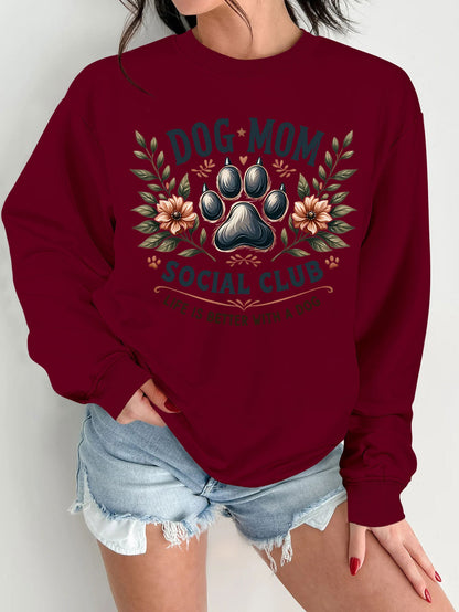 Damen Sweatshirt Hundemotiv Aufdruck Norvielle