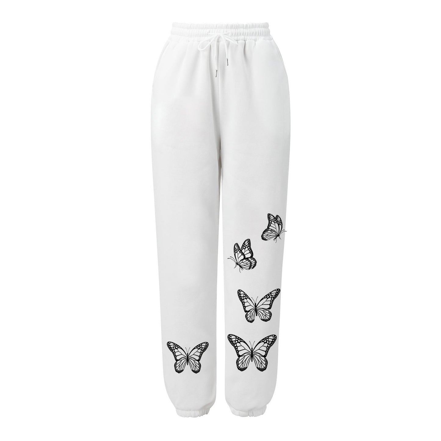 Damen Freizeithose Schmetterlingsmuster Baumwolle