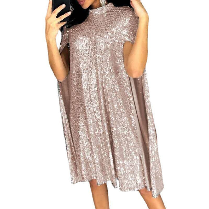 Damen Abendkleid Glitzernd Weitschnitt Schimmernd Norvielle