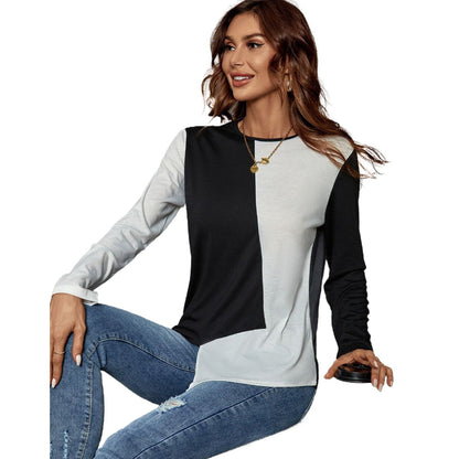 Damen Langarmshirt Farbblockierung Norvielle