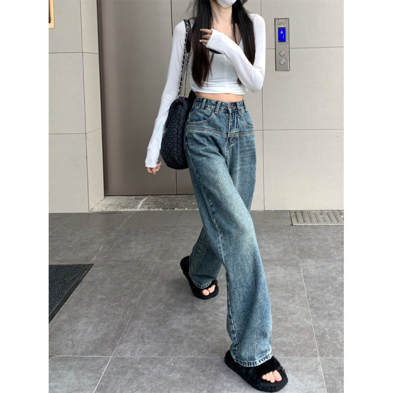 Damen Vintage Jeans Weit Norvielle