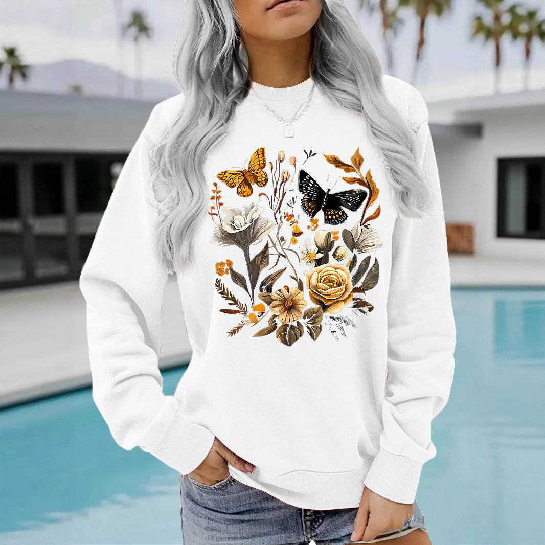 Damen Sweatshirt Floraler Druck Lässig Norvielle