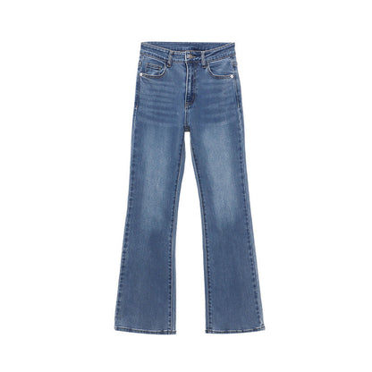 Damen High-Waist Jeans Leicht Ausgestellt Norvielle