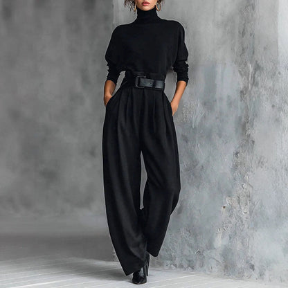 Damen Utility-Jumpsuit Hochkragen Taillengürtel Norvielle - Norvielle