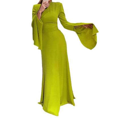 Damen Maxikleid Schulterfrei Glockenärmel Elegantes Design Norvielle