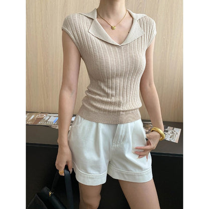 Damen Strickoberteil V-Ausschnitt Figurbetont Elegantes Design