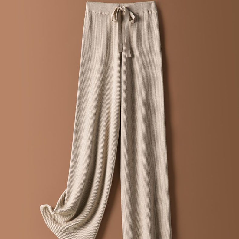 Damen Palazzo-Hose Weit Lässiger Bindegürtel Norvielle