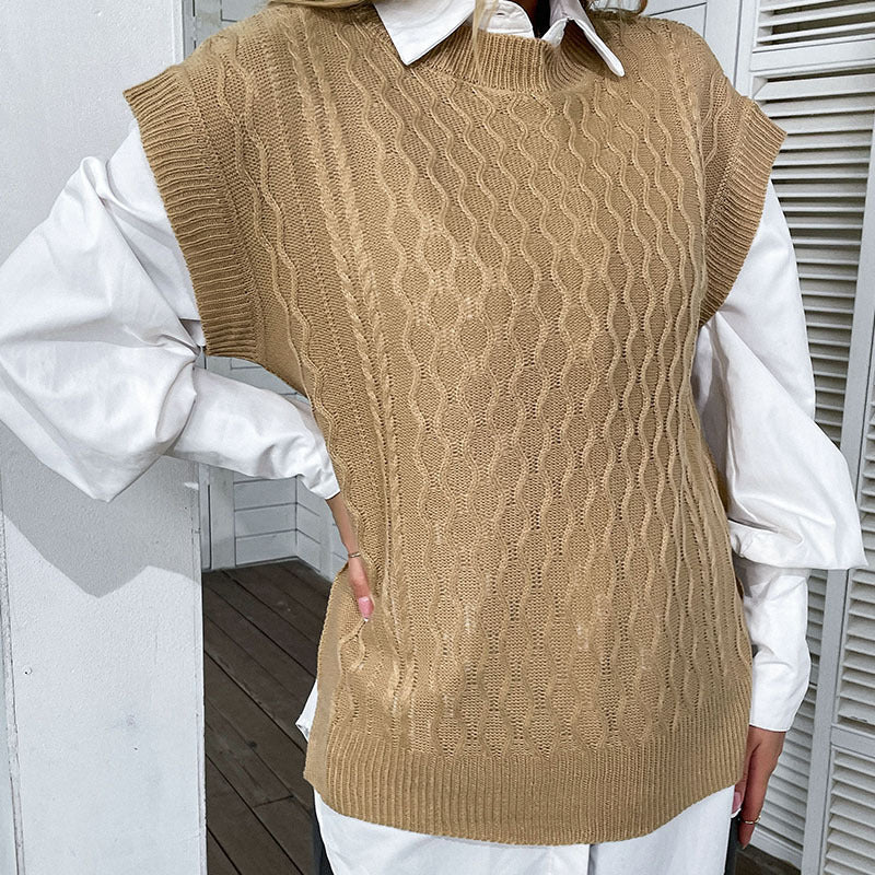 Damen Strickpullover Hoher Kragen Offener Schnitt Norvielle
