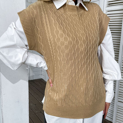 Damen Strickpullover Hoher Kragen Offener Schnitt Norvielle