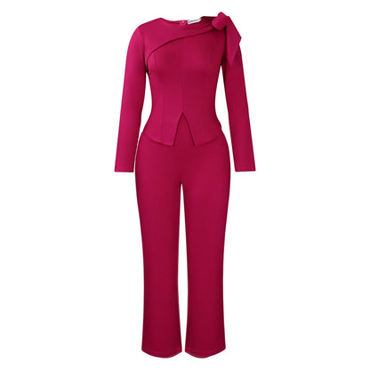 Damen Jumpsuit Asymmetrisch Schlingenakzent