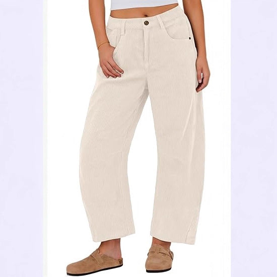 Damen Cordhose Weite Passform mit seitlichen Eingrifftaschen Norvielle