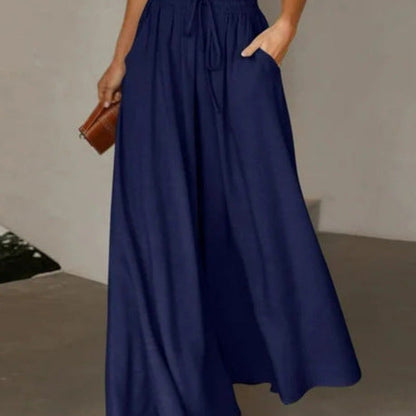Damen Palazzo-Hose Elastischer Bund Praktische Seitentaschen Norvielle - Norvielle