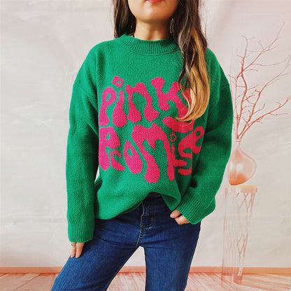 Damen Pullover Lässig Textdesign Norvielle