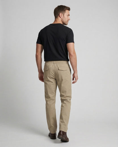 Herren Chinohose Elastischer Bund Straight Fit