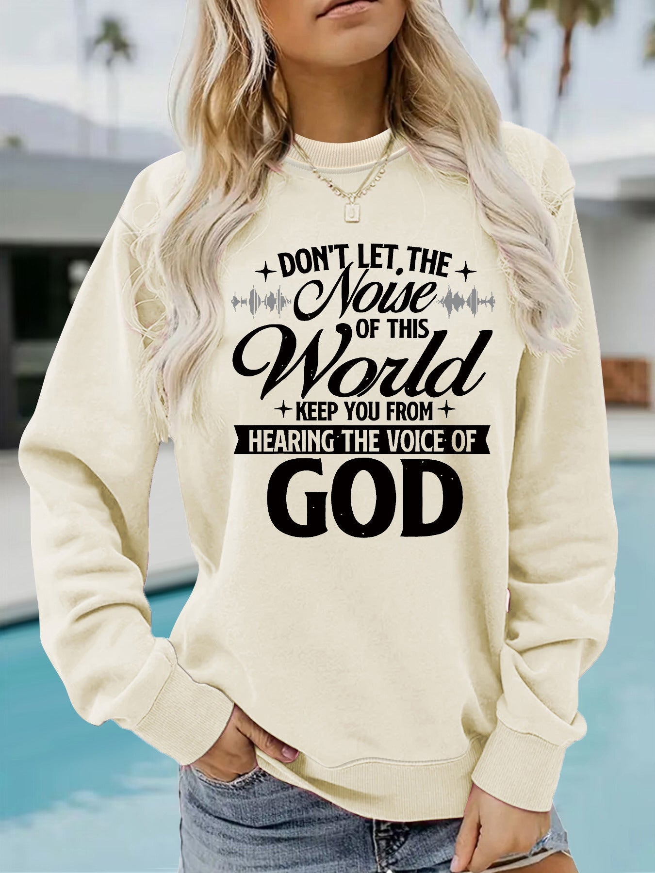 Damen Sweatshirt Bequem Inspirierender Aufdruck Norvielle