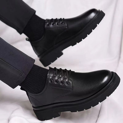 Herren Oxfordschuhe Leder Elegant Schwarz - Norvielle