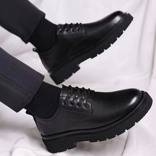 Herren Oxfordschuhe Leder Elegant Schwarz - Norvielle