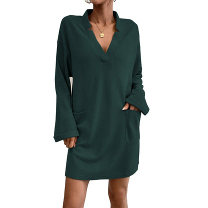 Damen Tunika-Kleid Lässiger Schnitt Mit Taschen Norvielle