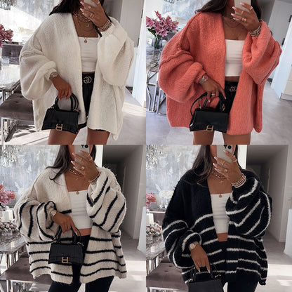 Damen Strickjacke Voluminöse Ärmel Norvielle