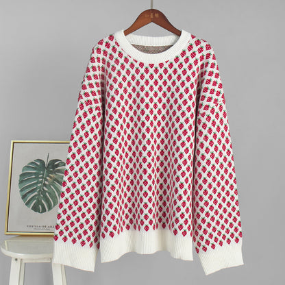 Damen Oversized Pullover Floralmuster Norvielle