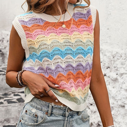Damen Wellenmuster Strickoberteil Norvielle