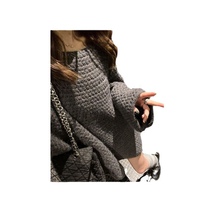 Damen Grobstrickpullover Weit Schnitt Lässig Norvielle