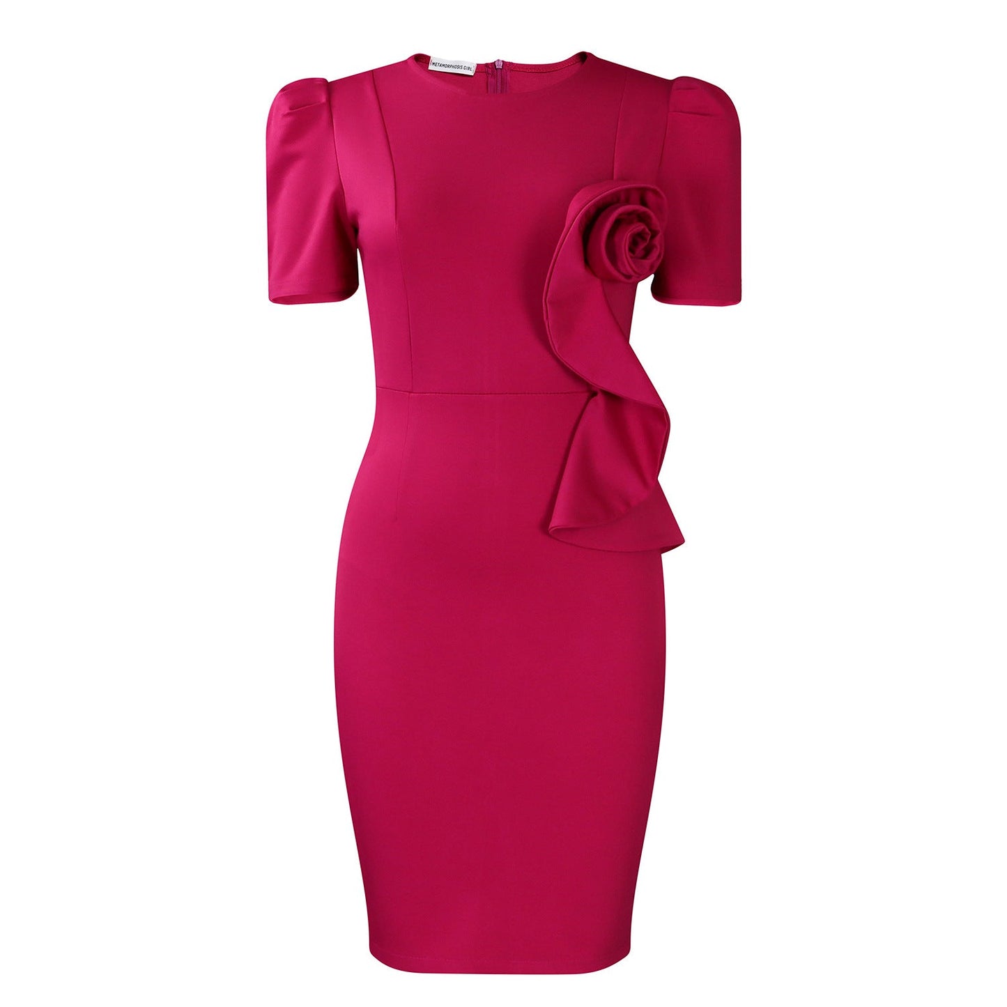 Damen Figurkleid Rüschenapplikation Norvielle