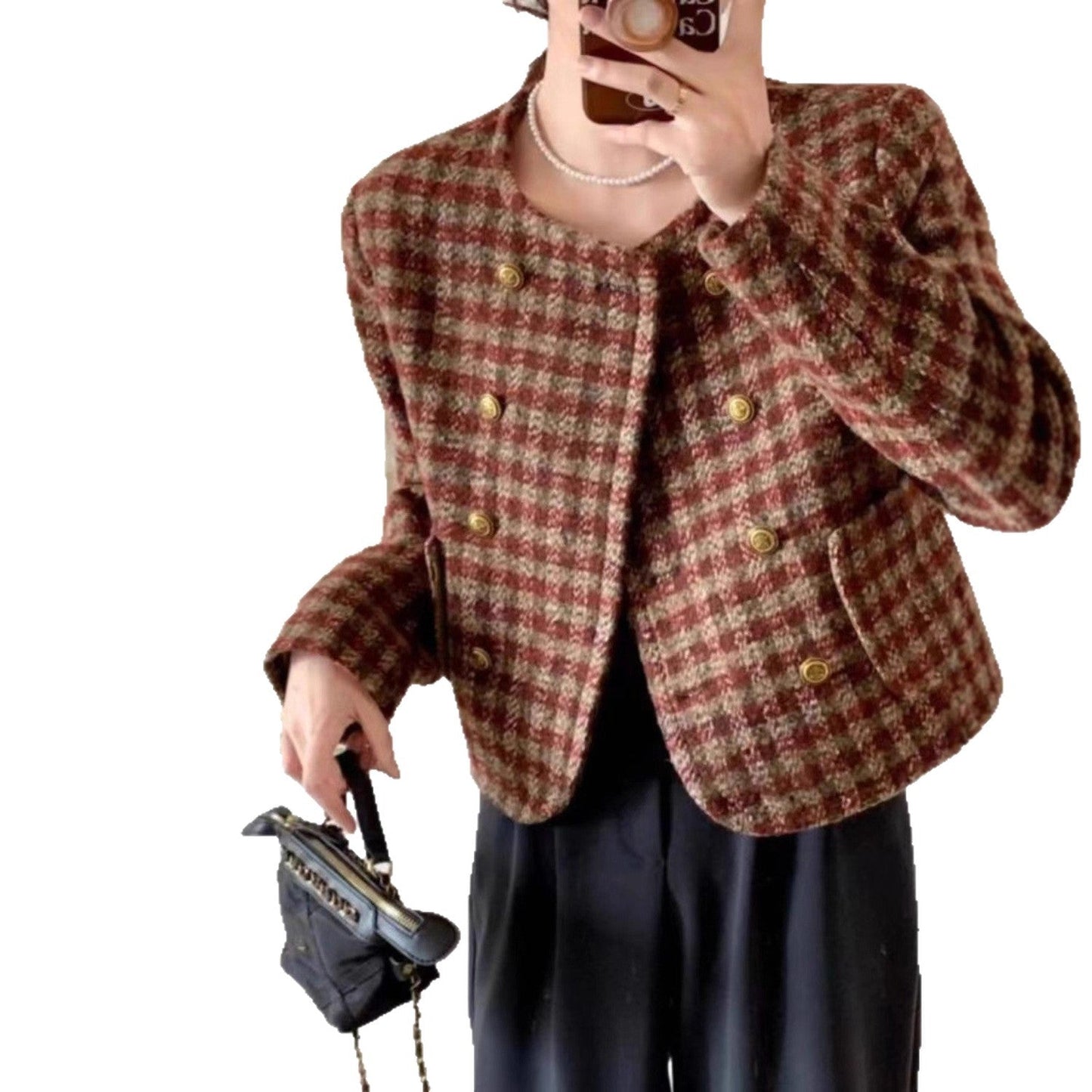 Damen Kurzjacke Karomuster Norvielle