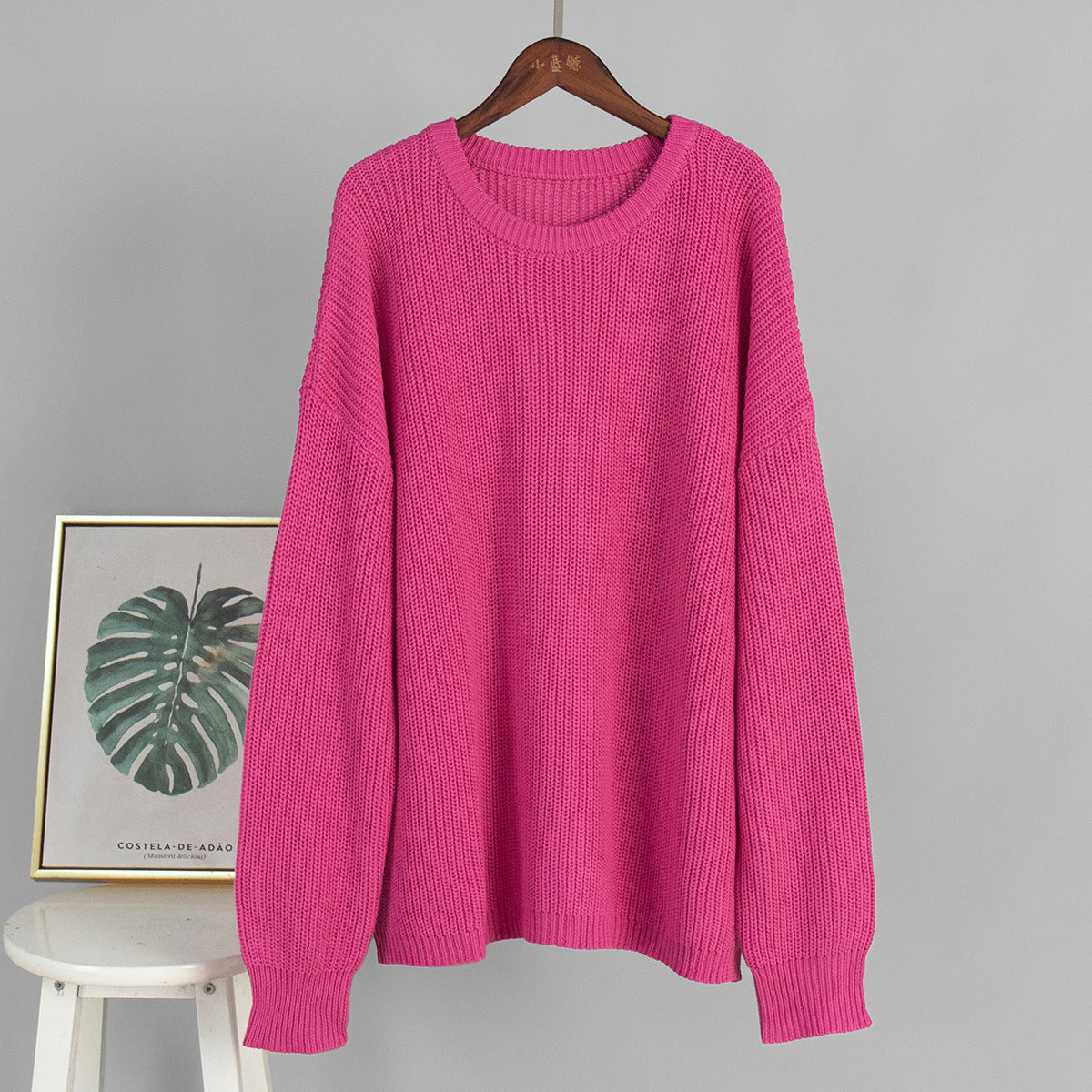 Damen Oversized Strickpullover Lässiger Schnitt