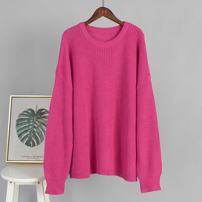Damen Oversized Strickpullover Lässiger Schnitt
