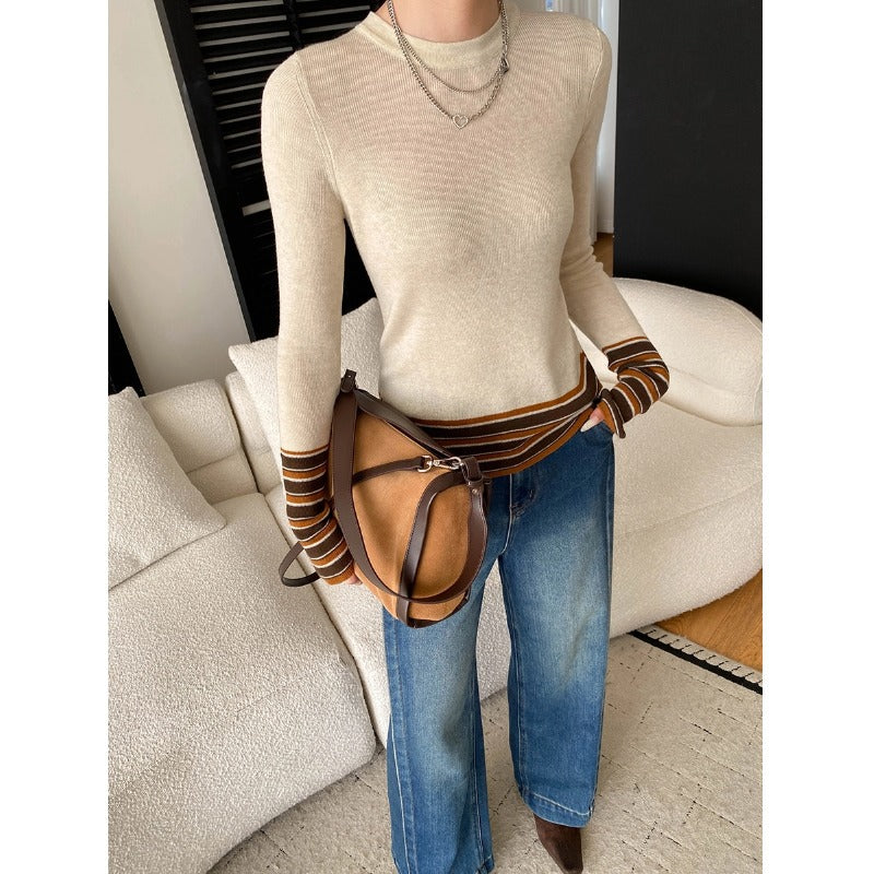 Damen Strickpullover Modische Streifen Norvielle