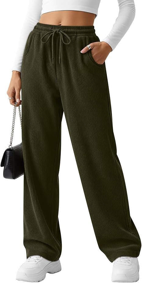 Damen Rippstrick-Hose Breit Kordelzug Norvielle