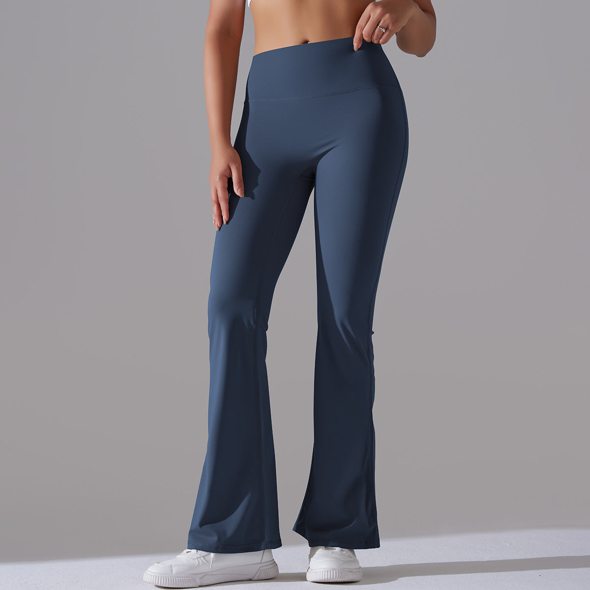 Damen Fitnesshose Flared High-Waist Sportleggings für Training