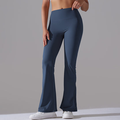 Damen Fitnesshose Flared High-Waist Sportleggings für Training