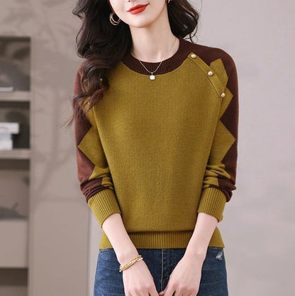 Damen Pullover Lässig Mit Applikationen Norvielle
