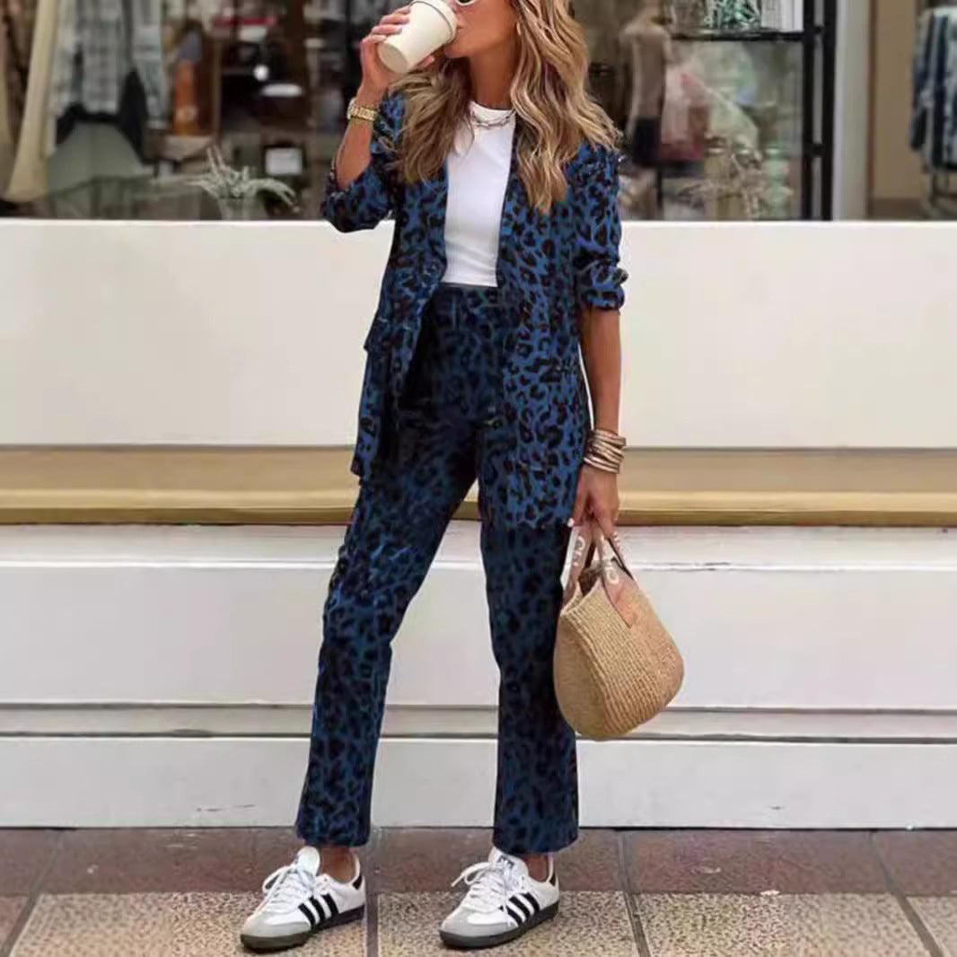 Damen Blazeranzug Animal-Print Modern Norvielle