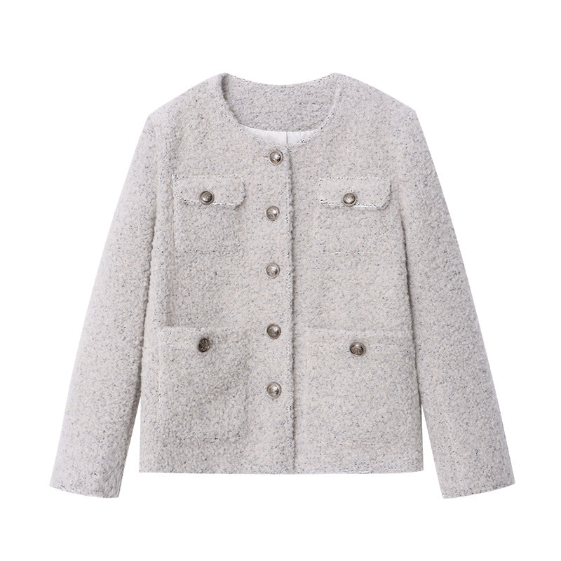 Damen Wolljacke Strukturiert