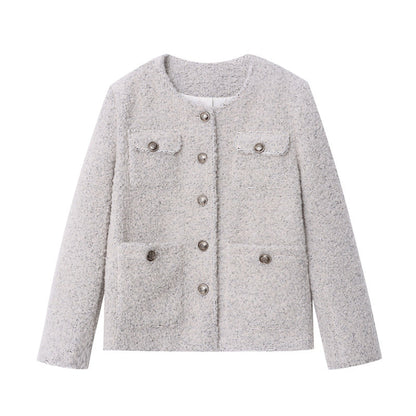 Damen Wolljacke Strukturiert