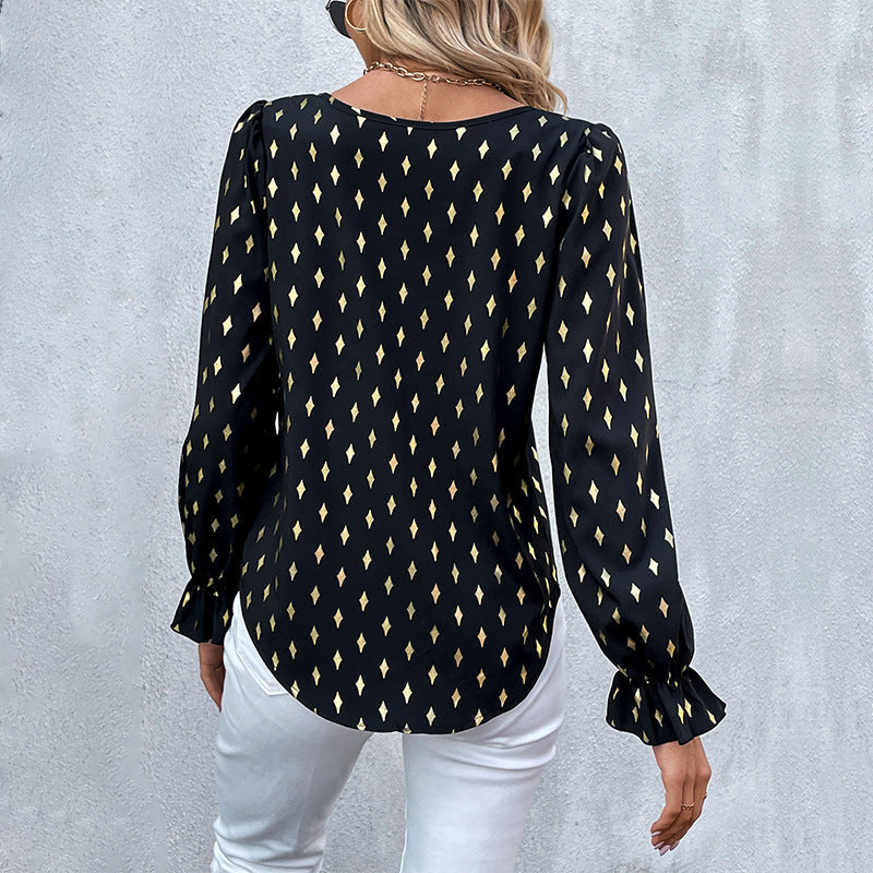 Damen Bluse Elegant Puffärmel Norvielle